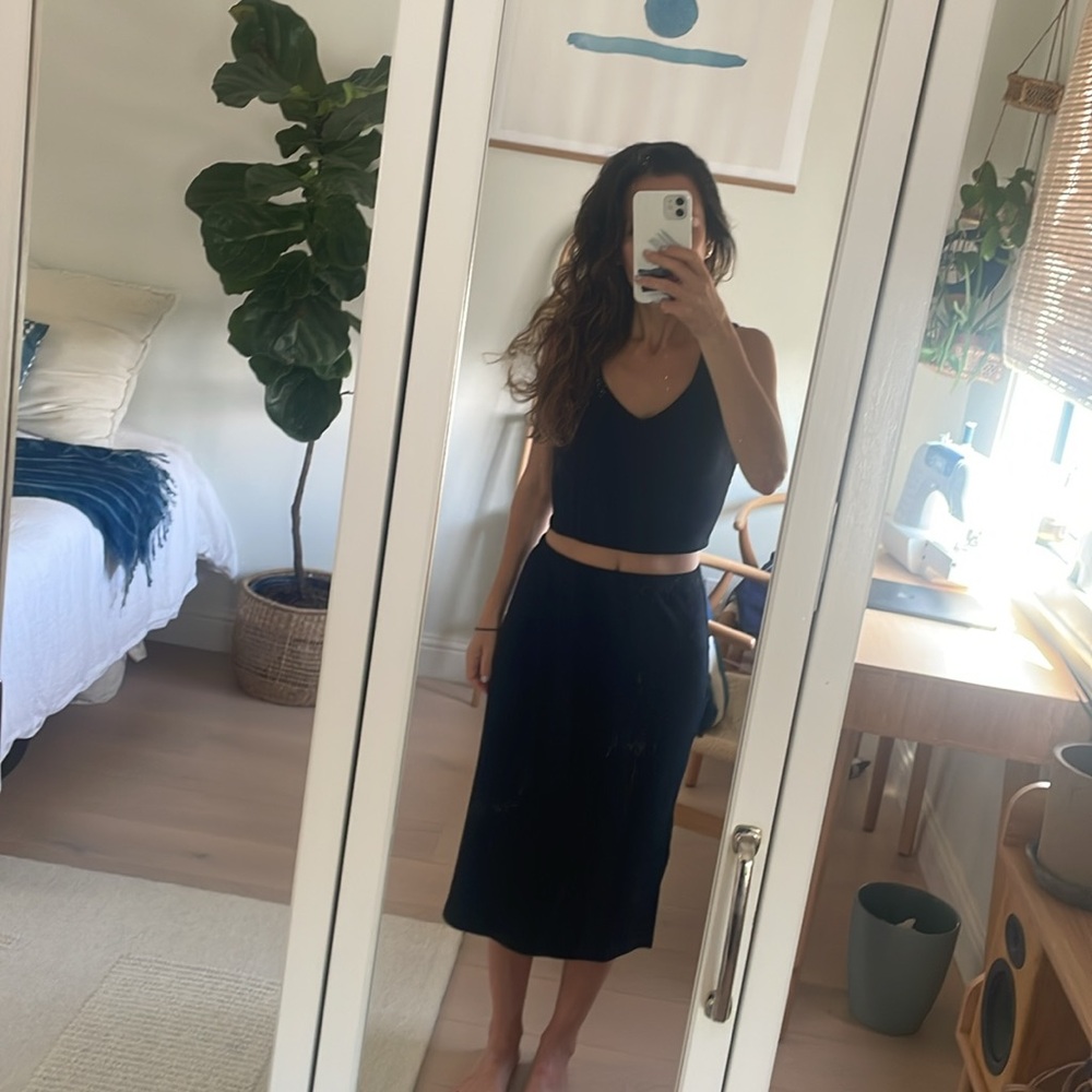Amour Vert Black Midi Dress Two-Piece Look